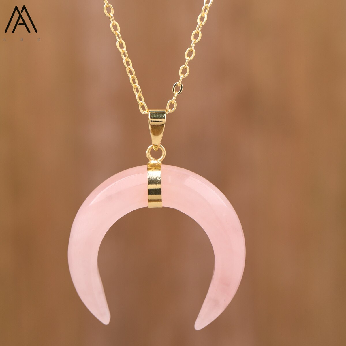 Women's Moon Shape Amethyst Pendant